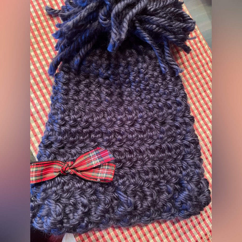 New hand crocheted chunky soft hat with pompom